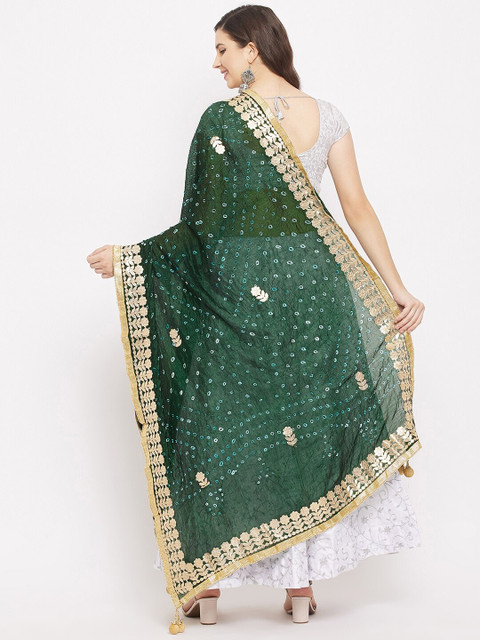 Clora Creation Embroidered Bandhani Dupatta with Gotta Patti - Image 3