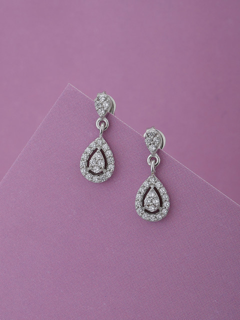 Carlton London Teardrop Shaped Drop Earrings