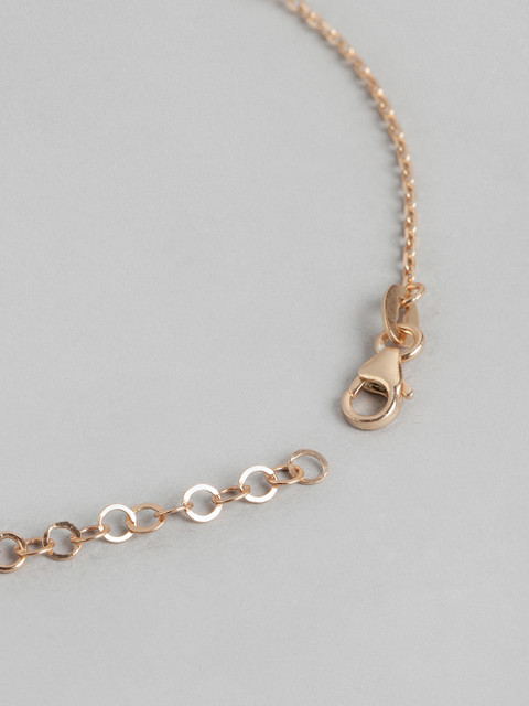 Carlton London Set of 2 Rose Gold Plated with Glass Bead and Star Charm Mismatch Anklet - Image 6