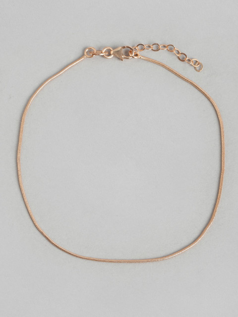 Carlton London Set of 2 Rose Gold Plated with Glass Bead and Star Charm Mismatch Anklet - Image 3