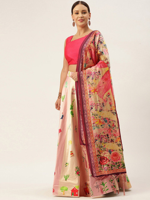 Kaizen TEXO FAB Printed Semi-Stitched Lehenga & Unstitched Blouse With Dupatta