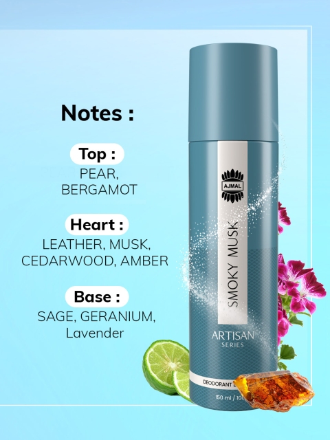 Ajmal Set of 2 Artisan Parfum Deodorants - Musky Wood + Smoky Musk - 150ml each - Image 3
