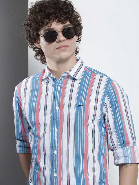The Indian Garage Co Men Striped Cotton Casual Shirt