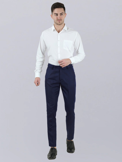 VEI SASTRE Men Smart Slim Fit Trousers - Image 3