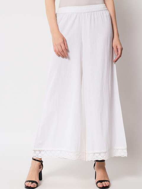 Pistaa Women Flared Ethnic Palazzos