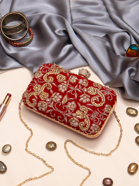Swisni Embellished Box Clutch