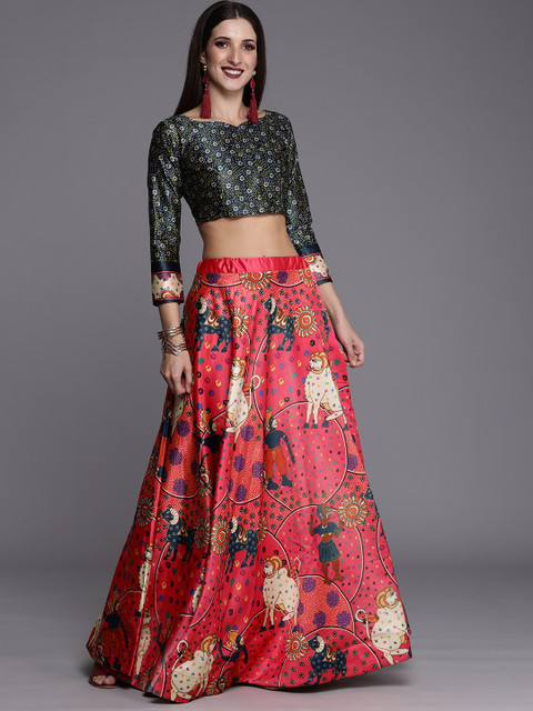 Kaizen TEXO FAB Printed Semi-Stitched Lehenga & Unstitched Choli