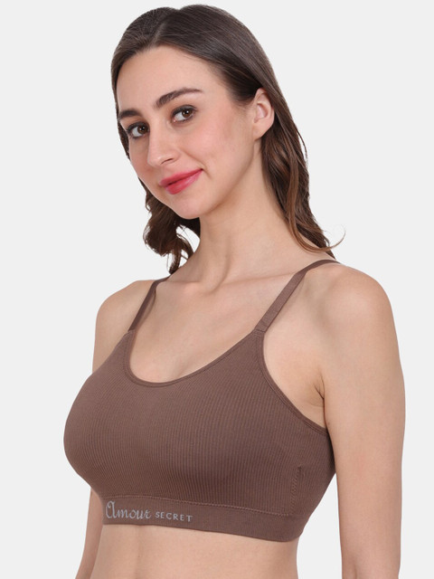 Amour Secret Pack Of 2 Non Wired Removable Lightly Padded Workout Sports Bra - Image 3