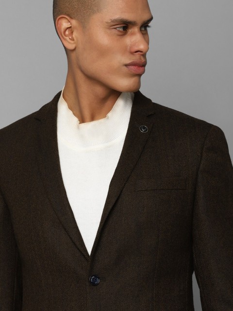 Allen Solly Men Self Design Single-Breasted Woolen Formal Blazer - Image 2