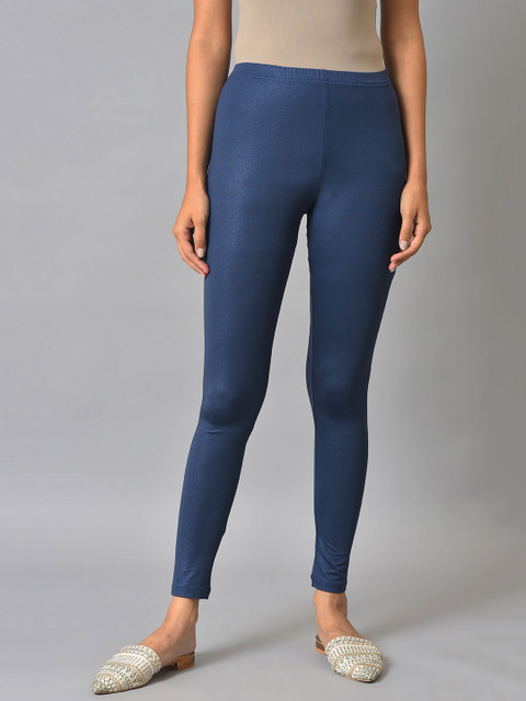 elleven Women Knitted Solid Ankle-Length Leggings