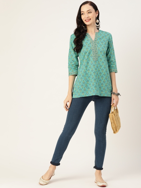 Jaipur Morni Ethnic Motifs Print Pure Cotton Regular Ethnic Top - Image 5