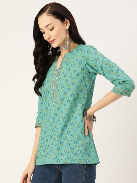 Jaipur Morni Ethnic Motifs Print Pure Cotton Regular Ethnic Top - Image 3