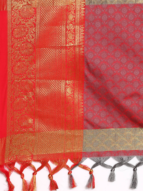 Mitera Ethnic Motifs Zari Silk Cotton Banarasi Saree - Image 5