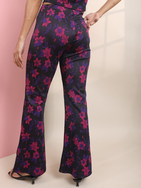 Tokyo Talkies Women Printed Slim Fit Bootcut Trousers - Image 3