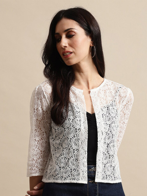 UnaOne Women Self Design Shrug