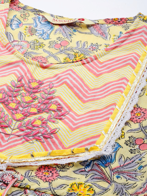 RANGMAYEE Floral Embroidered A-Line Midi Dress - Image 2