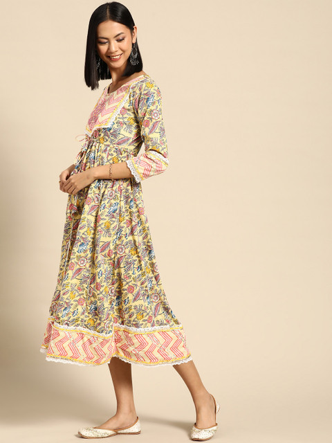 RANGMAYEE Floral Embroidered A-Line Midi Dress - Image 3