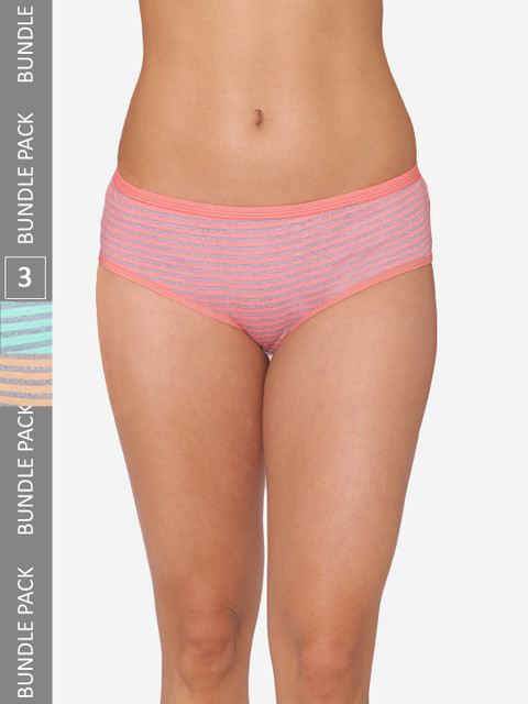 GROVERSONS Paris Beauty Women Pack Of 3 Assorted Hipster Briefs