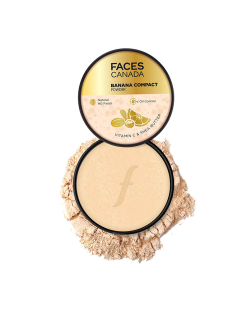 FACES CANADA Banana Compact Powder with 8HR Oil Control & High-Coverage - 9g
