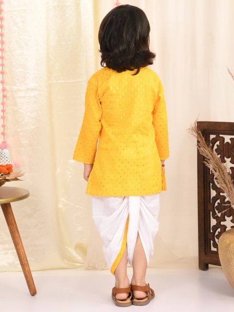 Superminis Boys Thread Work Pure Cotton Kurta with Dhoti Pants - Image 5