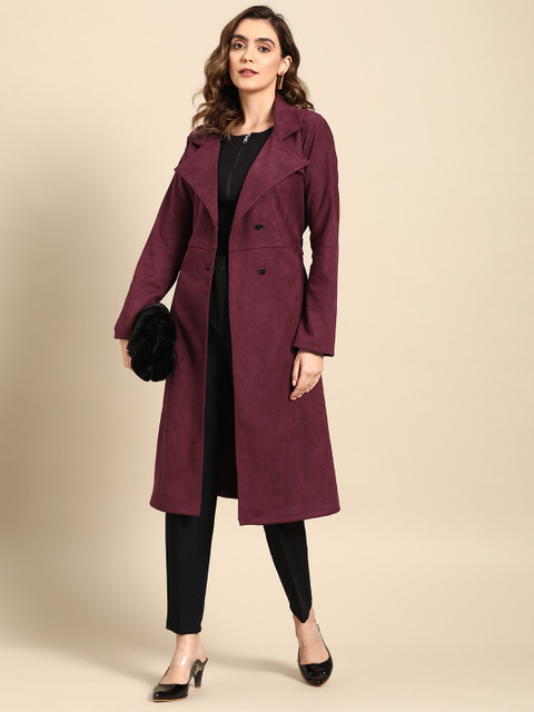 Athena Women Suede Overcoat With Belt