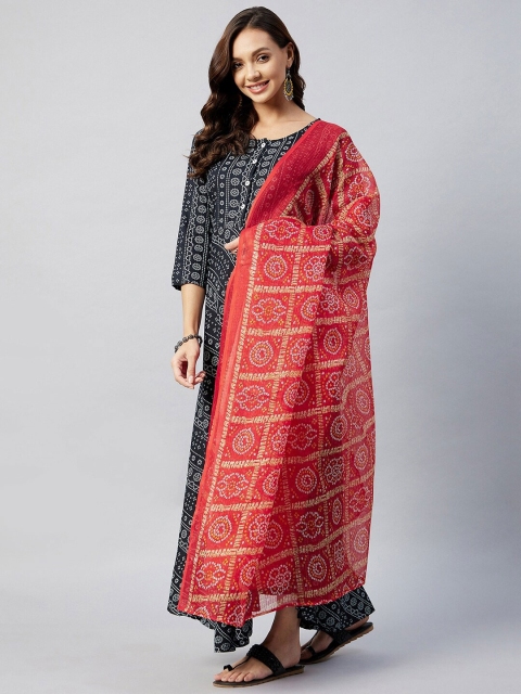 InWeave Ethnic Motifs Dyed Bandhani Dupatta - Image 3