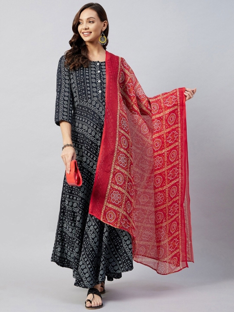 InWeave Ethnic Motifs Dyed Bandhani Dupatta - Image 5