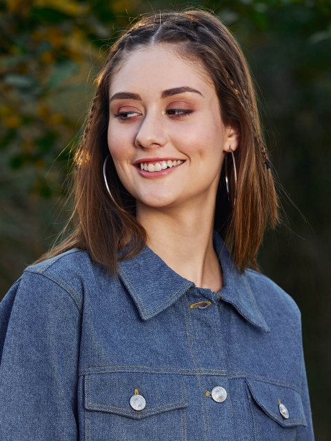 Athena Women Colourblocked Cotton Outdoor Denim Jacket - Image 2