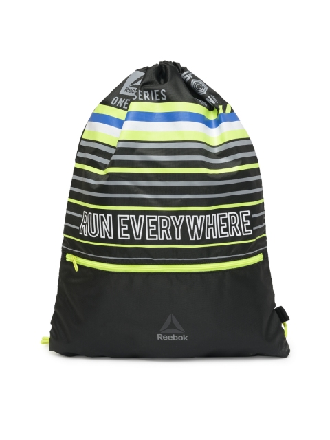 Reebok Unisex Black Run Gymsack Printed Backpack Image