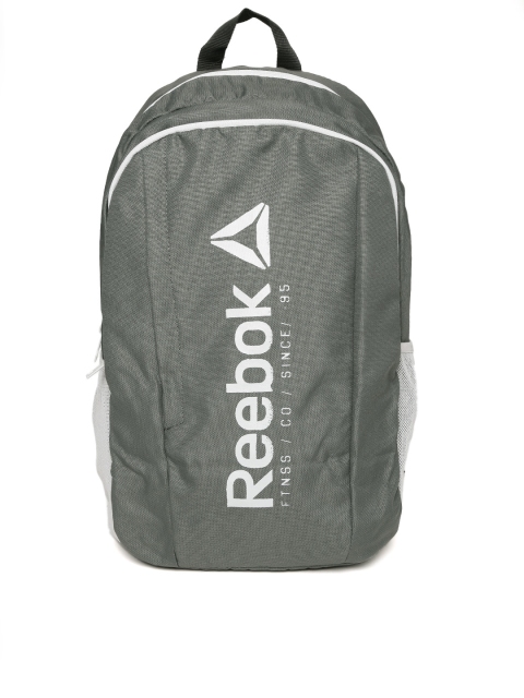 Reebok Unisex Grey Found Brand Logo Print Backpack Image