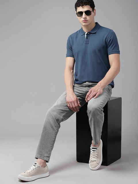 The Roadster Lifestyle Co. Men Solid Polo Collar Cotton T-shirt