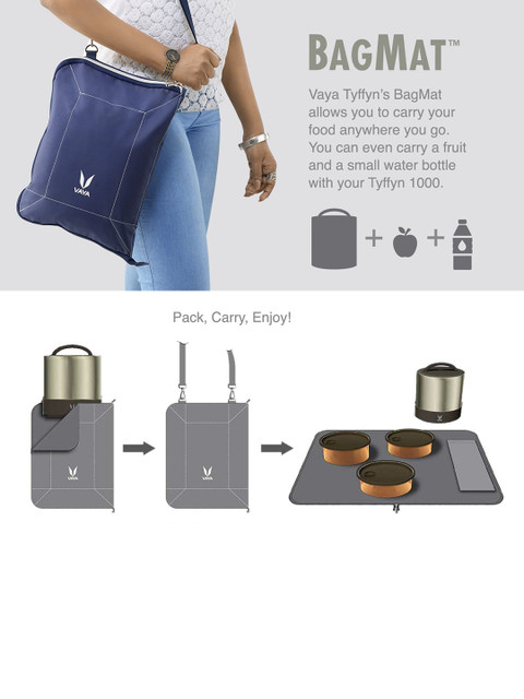 Vaya Bagmat Brand Logo Printed Cotton Sling Travel Lunch Bag - Image 6