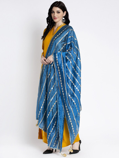 Clora Creation Striped Dupatta with Gotta Patti - Image 3