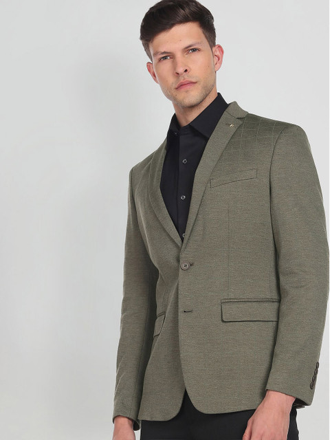 Arrow Men Checked Slim Fit Single-Breasted Knit Formal Blazer - Image 6