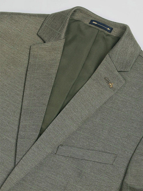 Arrow Men Checked Slim Fit Single-Breasted Knit Formal Blazer - Image 7