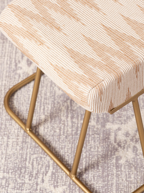 nestroots Set Of 2 Yellow Woven Design Ottomans - Image 3