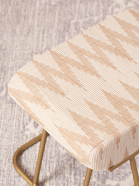 nestroots Set Of 2 Yellow Woven Design Ottomans - Image 4