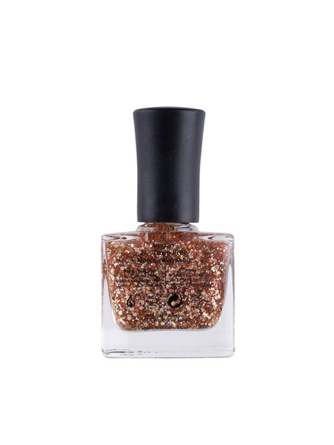 Color Fx New York Hyper Gloss Top Coat Glitter Finish Nail Enamel 9 ml-Rose Gold 173 - Image 4