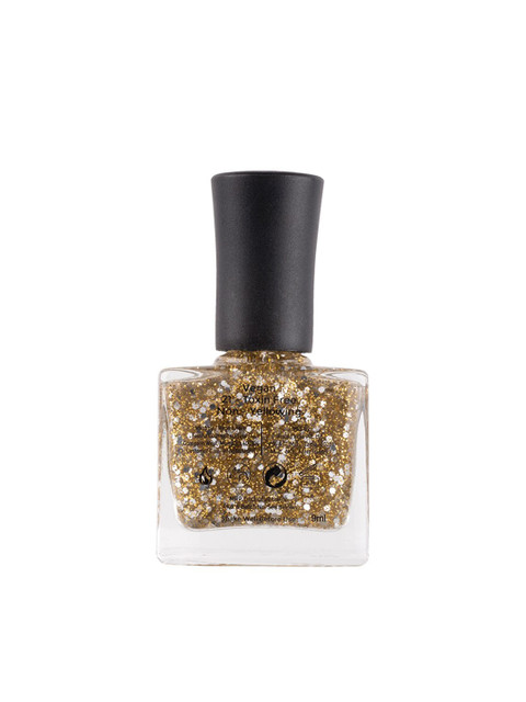 Color Fx New York Hyper Gloss Top Coat Glitter Finish Nail Enamel 9 ml- Gold 174 - Image 4