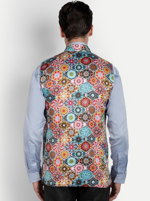 Vandnam Fabrics Men Floral Printed Nehru Jacket - Image 4