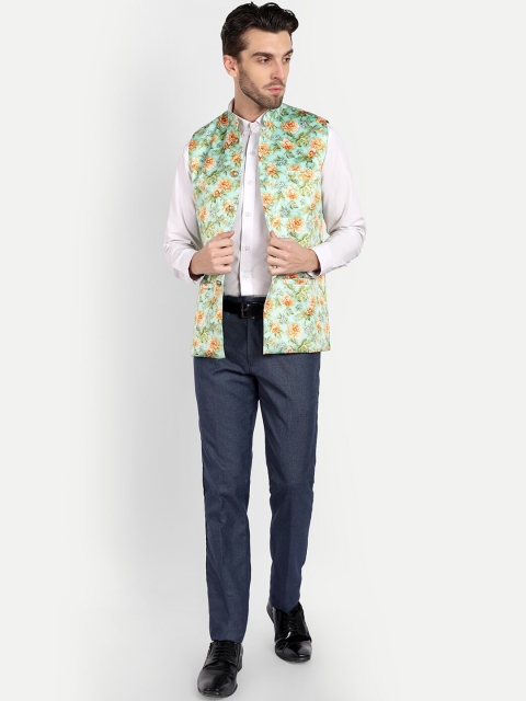 Vandnam Fabrics Men Floral Printed Nehru Jacket - Image 5
