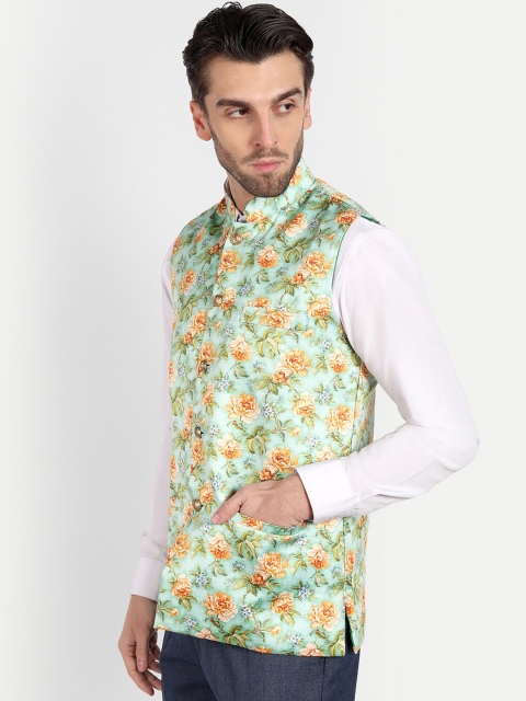 Vandnam Fabrics Men Floral Printed Nehru Jacket - Image 3