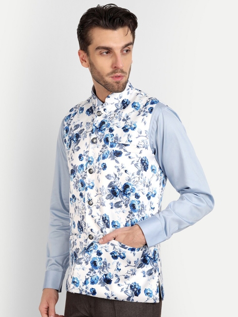 Vandnam Fabrics Men Floral Printed Nehru Jacket - Image 3