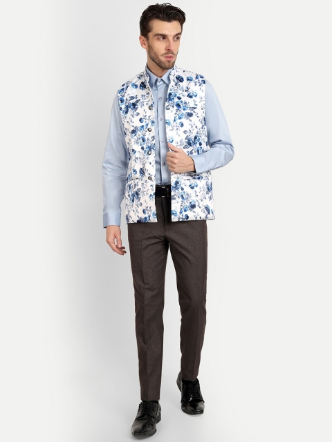 Vandnam Fabrics Men Floral Printed Nehru Jacket - Image 5