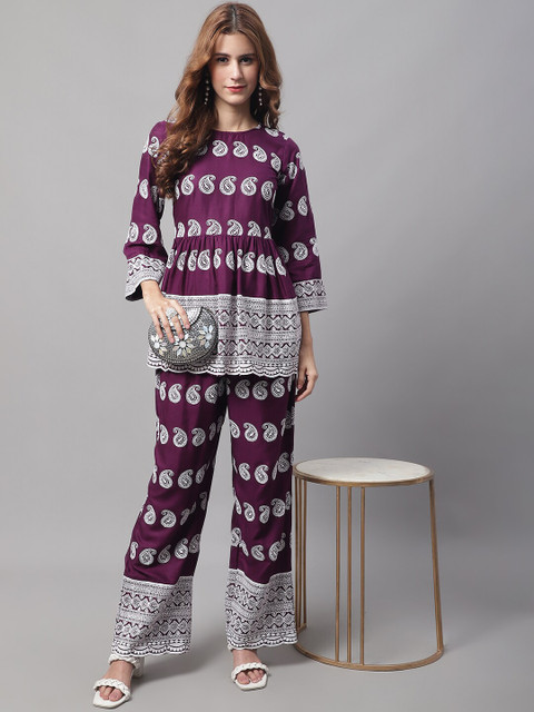 JAINISH Embroidered Round Neck Empire Co-ords - Image 6