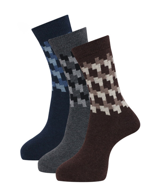 Dollar Socks Men Pack Of 3 Woolen Calf Length Socks