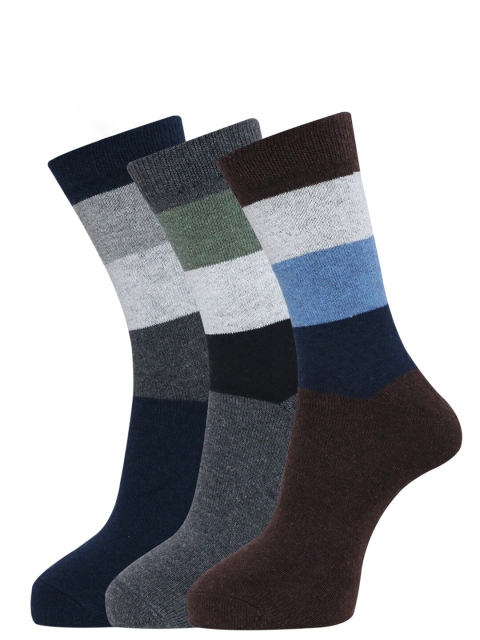 Dollar Socks Men Pack Of 3 Assorted Woolen Calf Length Socks
