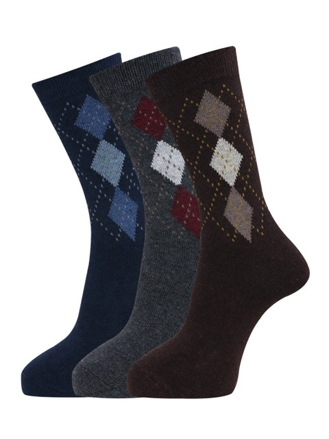 Dollar Socks Men Pack Of 3 Assorted Woolen Calf Length Socks