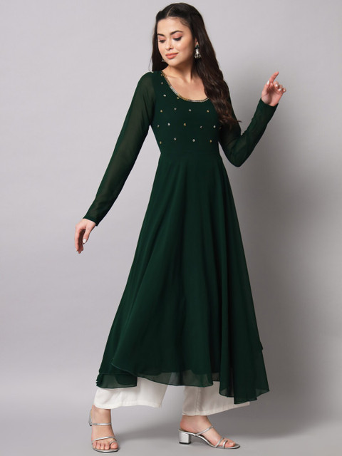 Poshak Hub Women Indie Prints Georgette Anarkali Kurta - Image 3