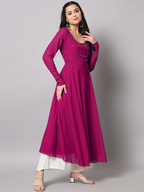 Poshak Hub Women Indie Prints Georgette Anarkali Kurta - Image 3